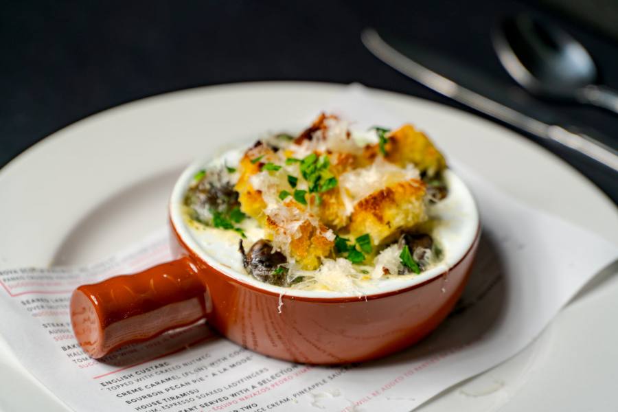 Baked pasta, bubbling
